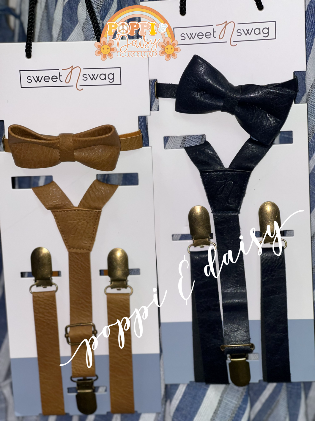 Leather Bow Tie Sets