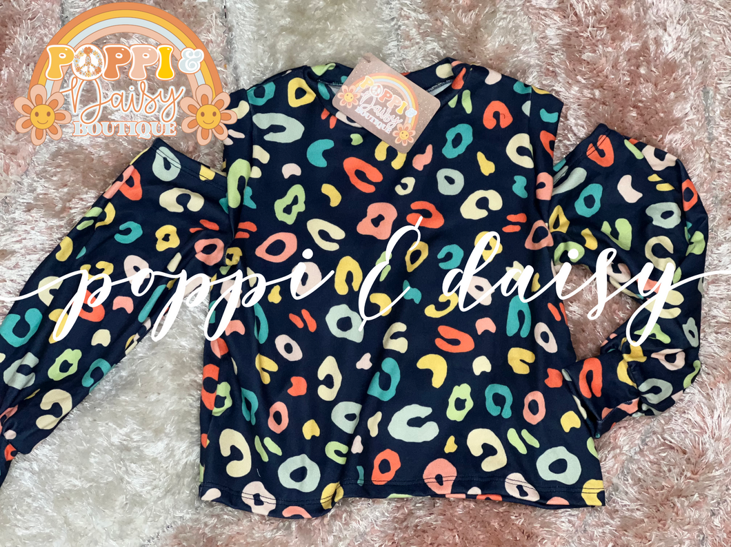 Colorful Cold Shoulder Leopard