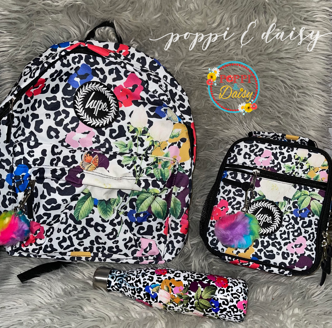 Floral Leopard Backpack set