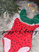 Load image into Gallery viewer, Watermelon one-piece swim suit
